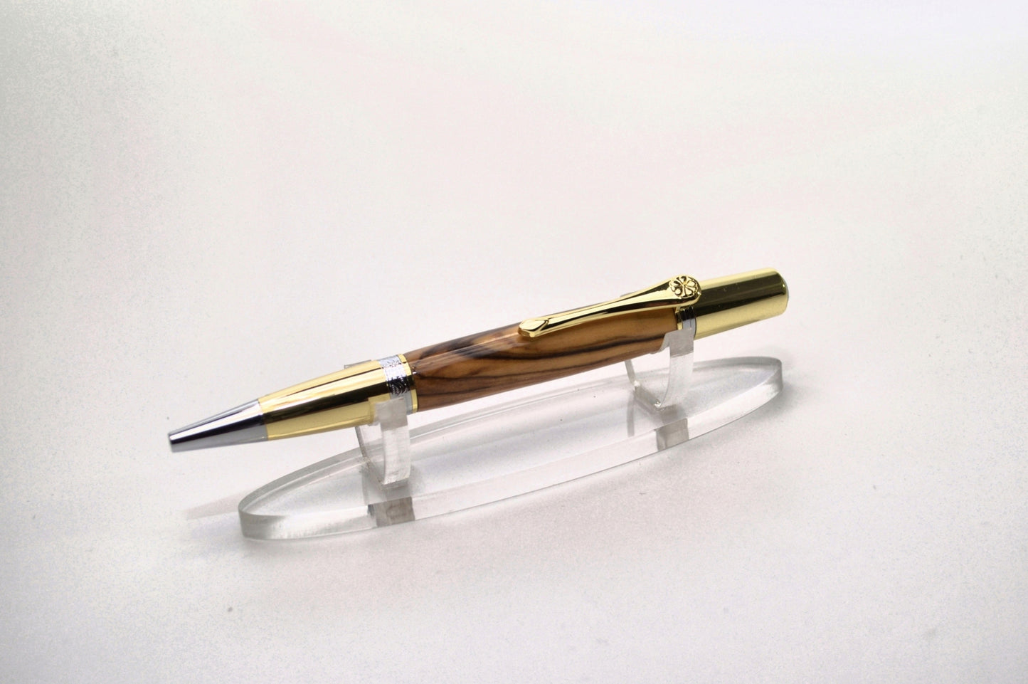 Twist Pen Made With Olivewood From Bethlehem in Gold and Chrome Finish