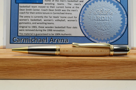 Handcrafted Pen Made From University of North Carolina Carmichael Arena Wooden Basketball Court