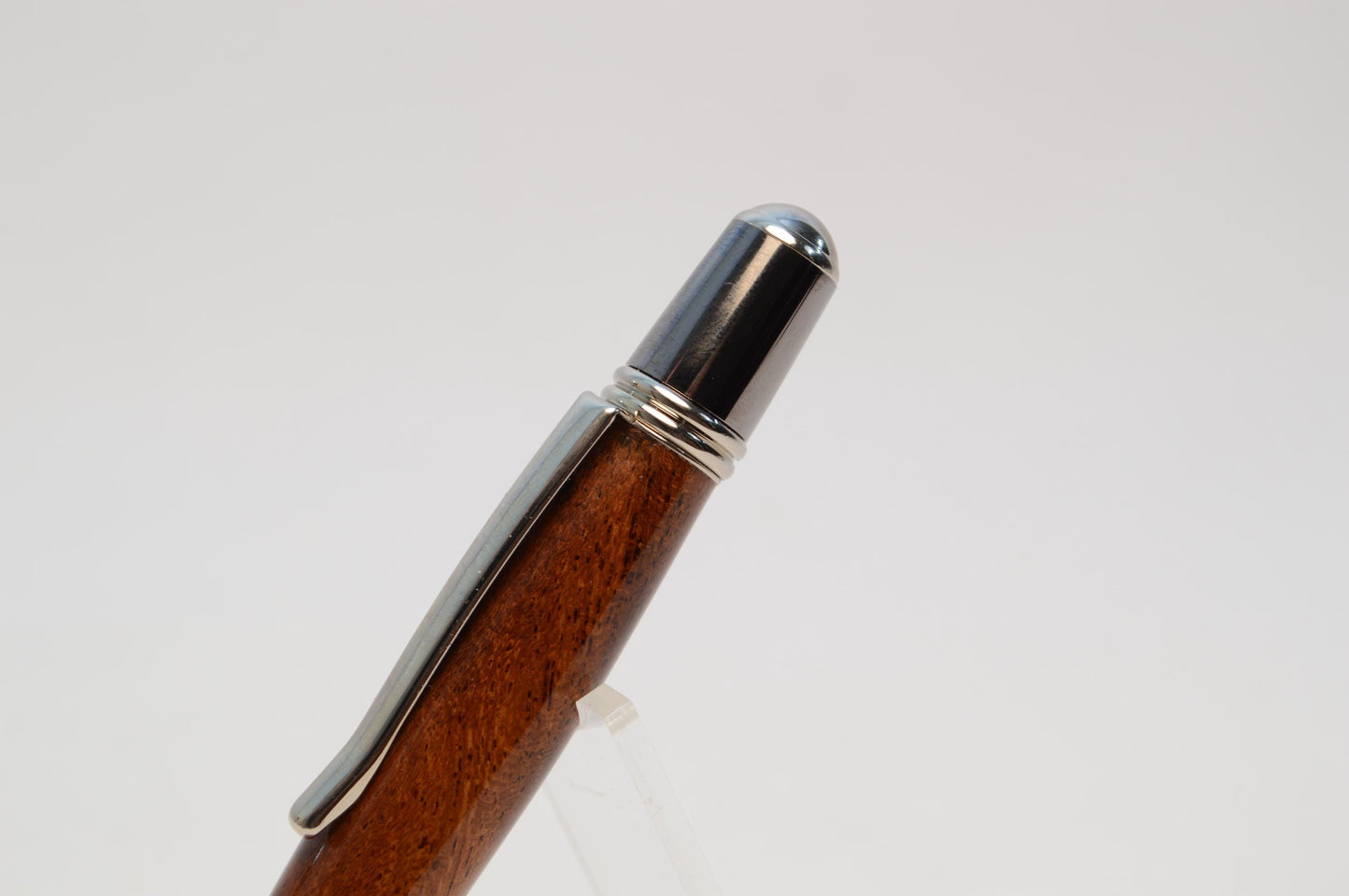 Elegant Handcrafted Black Mesquite Twist Pen in Chrome and Gunmetal Finish