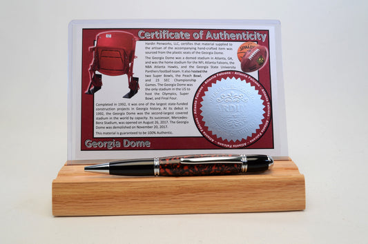 Handcrafted Pen Made From Atlanta Falcons and Atlanta Hawks Georgia Dome Plastic Seats