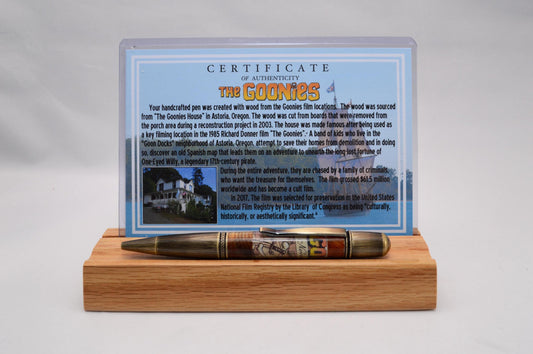 Handcrafted Twist Pen Made With Wood From The Goonies House in Astoria, Oregon