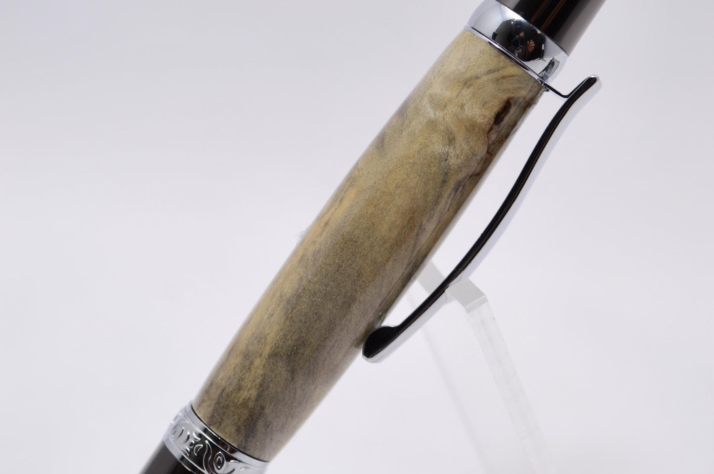 Elegant Handcrafted Buckeye Burl Twist Pen in Chrome and Gunmetal Finish