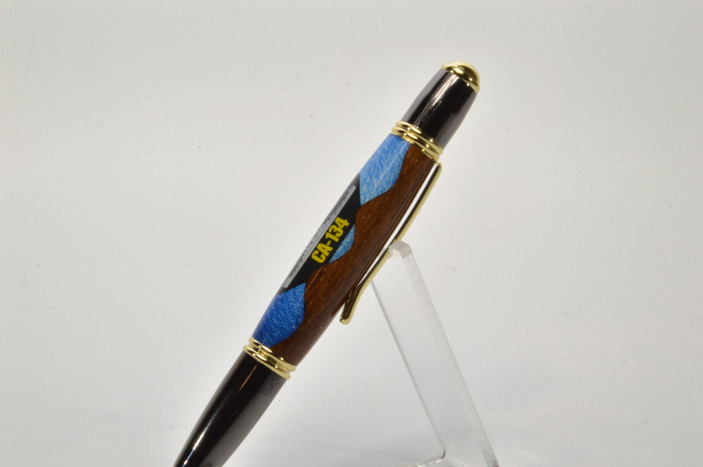 Handcrafted Pen Made with Wood From The USS Des Moines in Gold and Gunmetal Finish