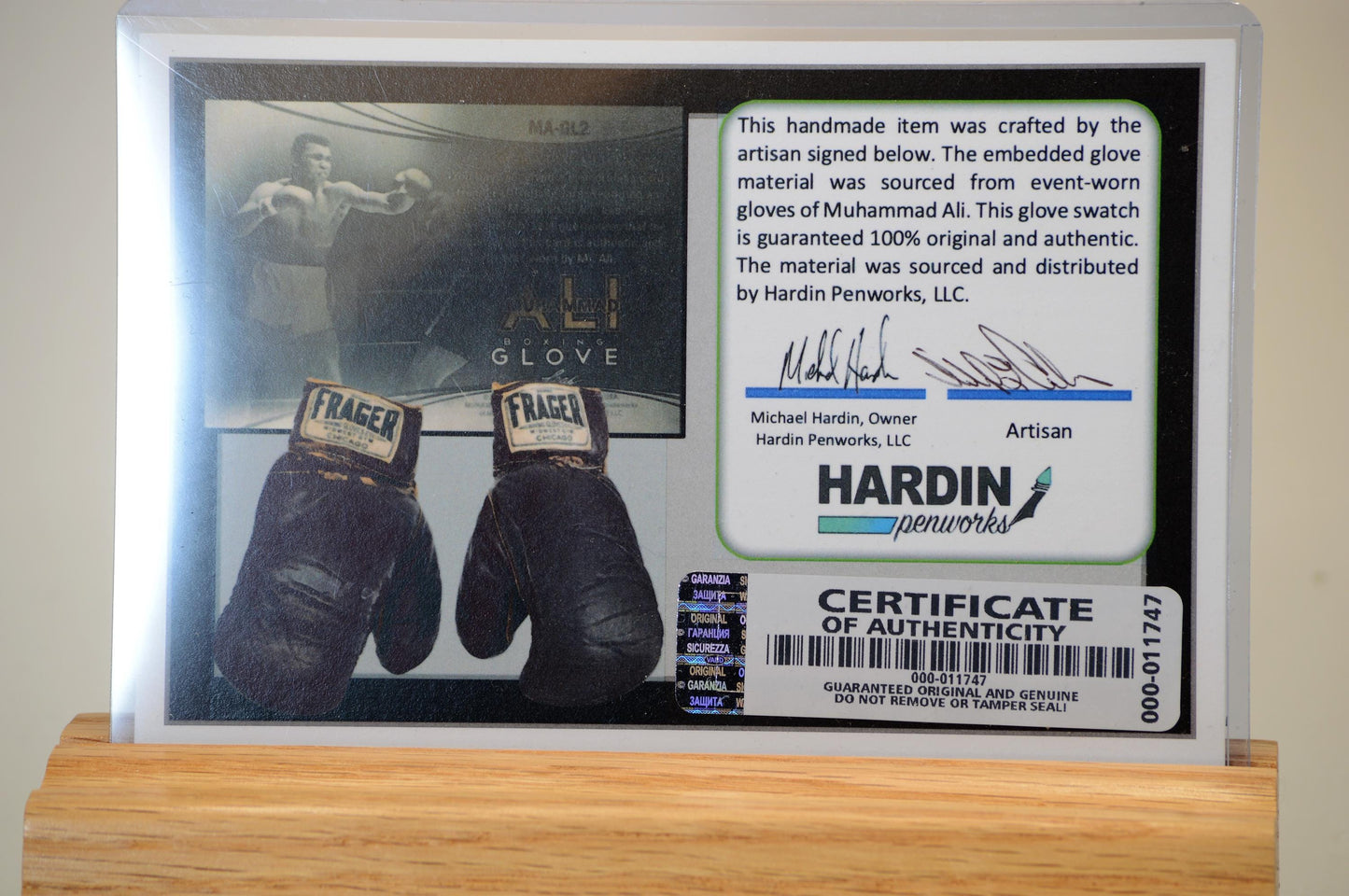 Handcrafted Pen Made with Swatch From A Muhammad Ali Event Worn Boxing Glove