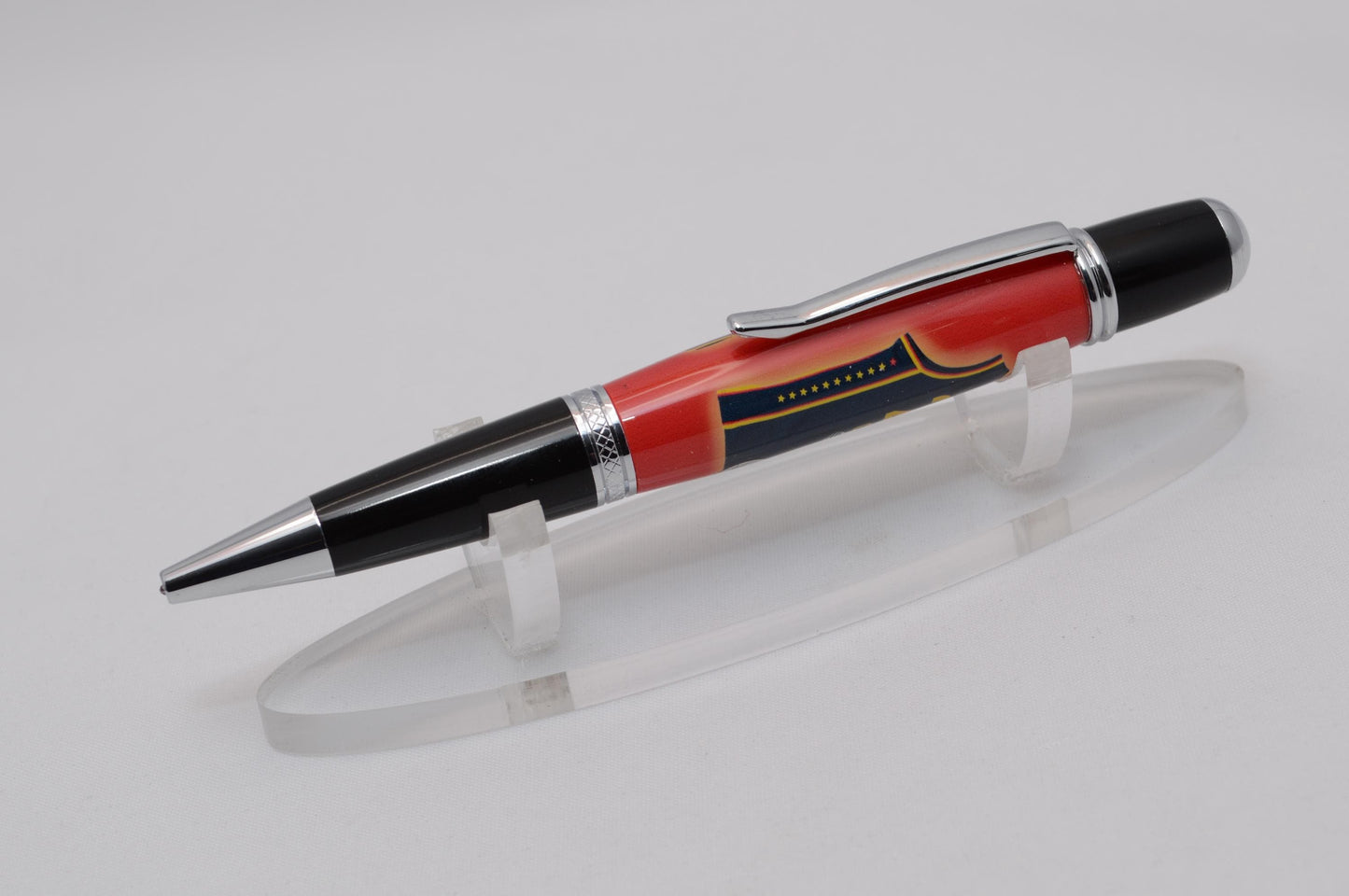 Handcrafted Unique Twist Pen Featuring a Small Swatch from Caitlin Clark Indiana Fever Game Worn Jersey, Cast in Acrylic