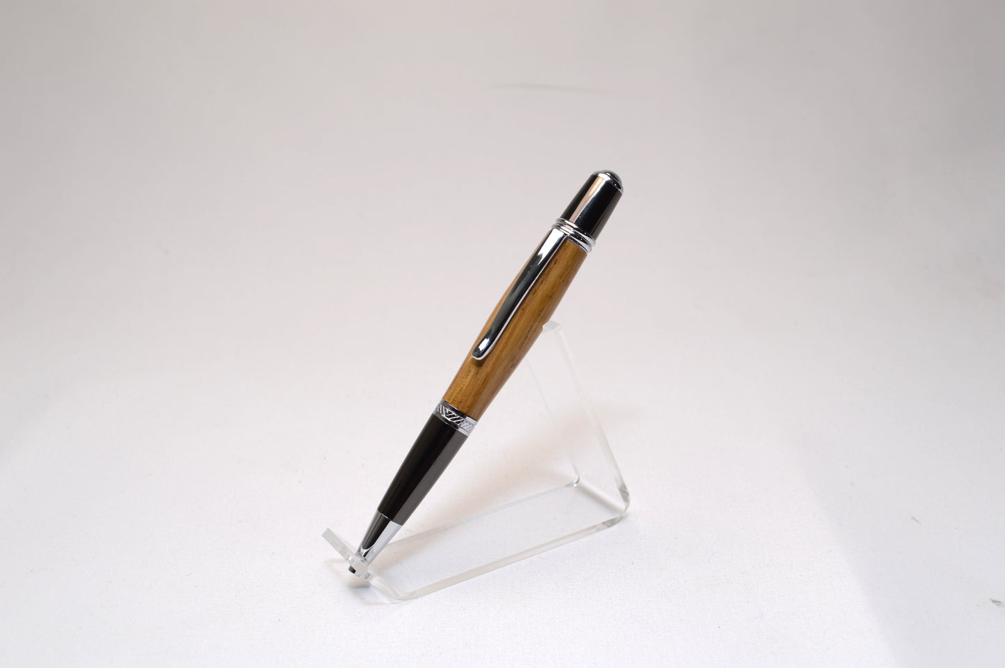 Whiskey Barrel Twist Pen in Gun Metal and Chrome Finish