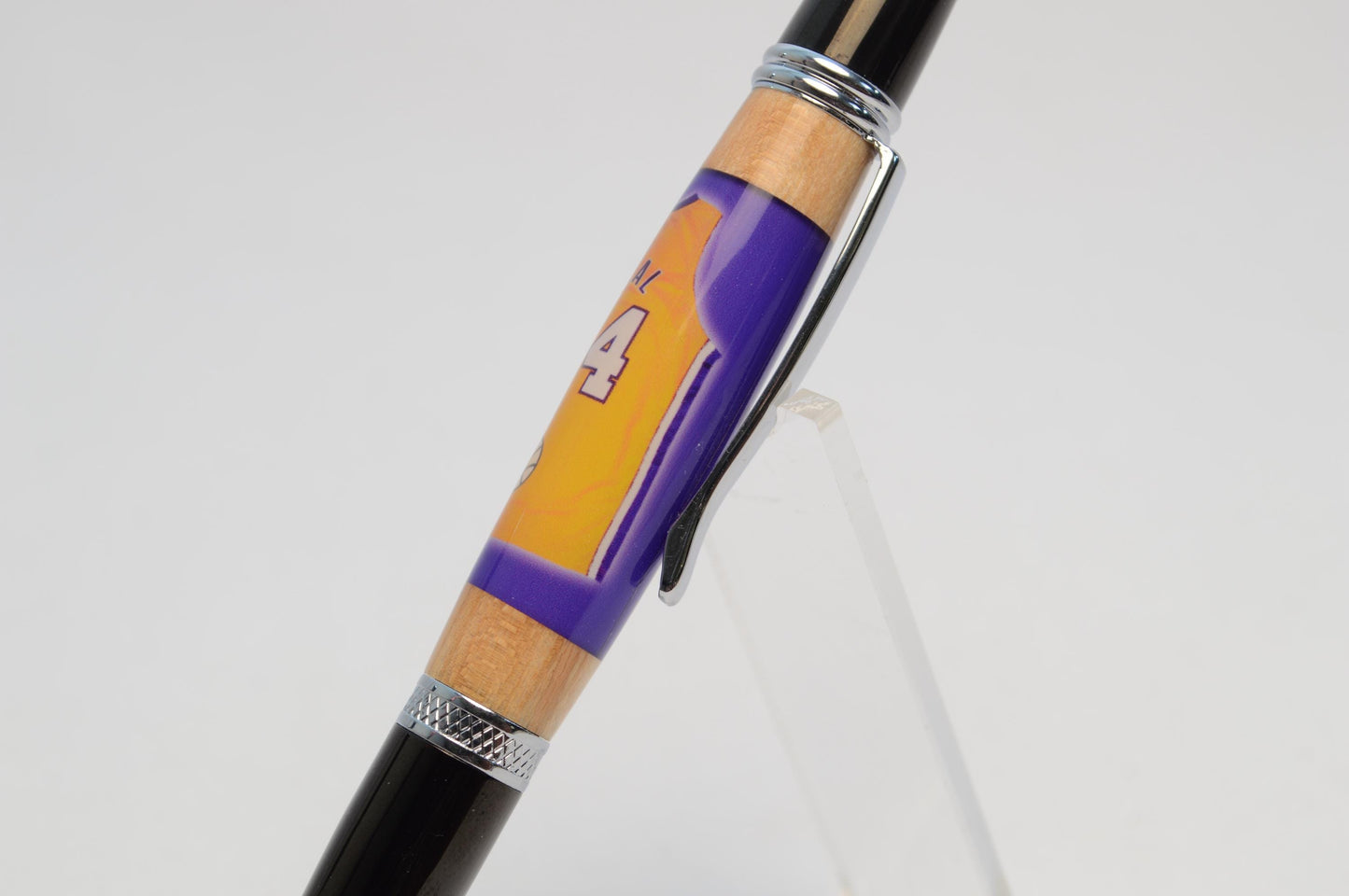 Handcrafted Pen Made With a Swatch from a Shaquille O'Neal Game Used Jersey and Wood from The Forum