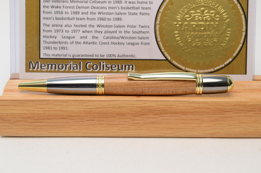 Handcrafted Pen Made From Wooden Stadium Seat of Wake Forest Winston-Salem Memorial Coliseum