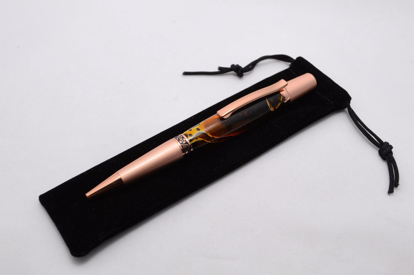 Custom Handcrafted Acrylic Twist Pen in Two Tone Copper