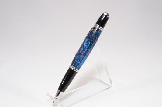 Elegant Handcrafted Twist Pen in Multi Color Acrylic with Rhodium and Black Chrome Finish