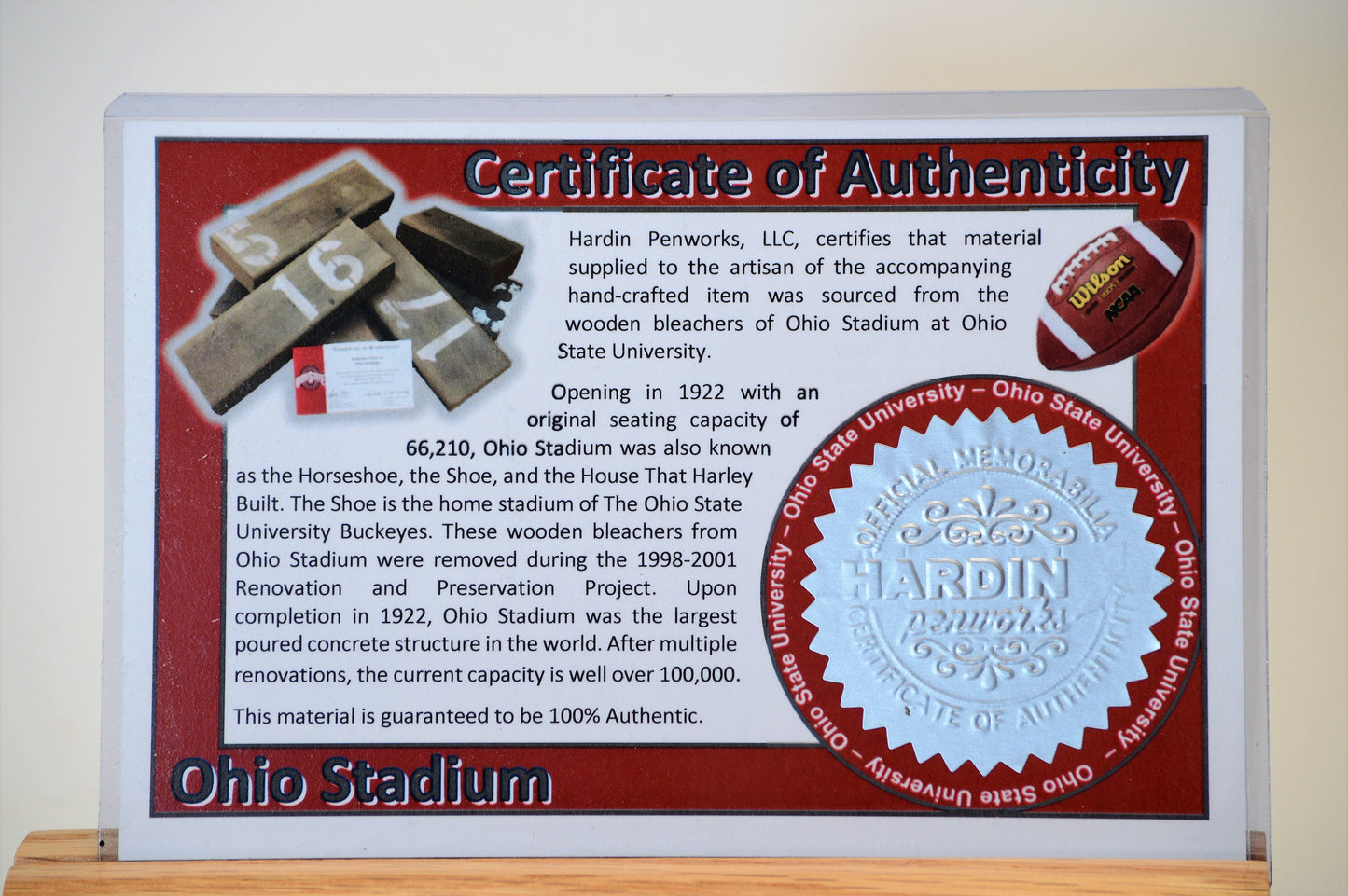 Handcrafted Pen Made From Ohio State Ohio Stadium Wooden Stadium Bleachers