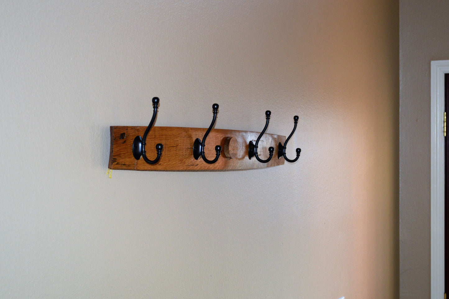 Whiskey Barrel Stave Coat Rack / Hat Rack  From a Used Jack Daniels Oak Whiskey Barrel