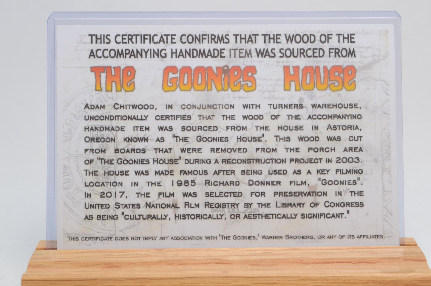 Pen Made From Pieces of Wood From The Goonies House in Astoria, Oregon Cast in Acrylic