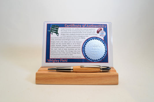 Handcrafted Pen Made From Chicago Cubs Wrigley Field Wooden Bleachers