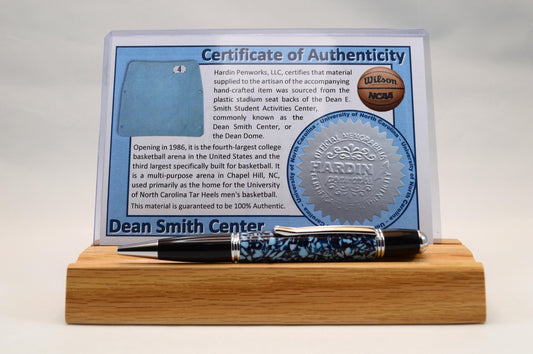 Handcrafted Pen Made From The Plastic Seats of Dean Smith Center University of North Carolina
