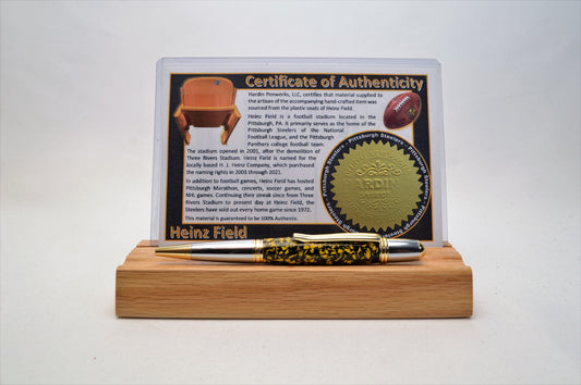 Handcrafted Pen Made From Pittsburg Steelers Heinz Field Plastic Stadium Seats