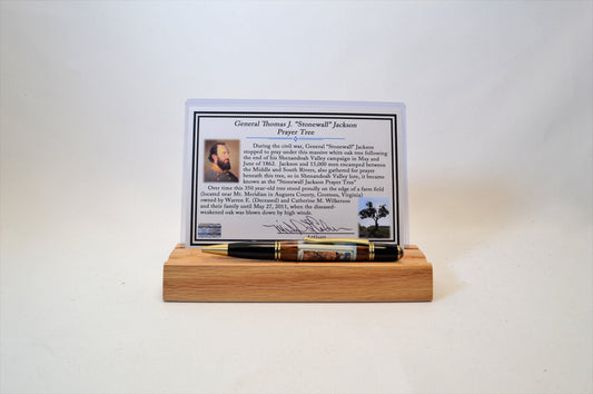 Handcrafted Stonewall Jackson Prayer Tree Twist Pen in Antique Brass and Black Chrome