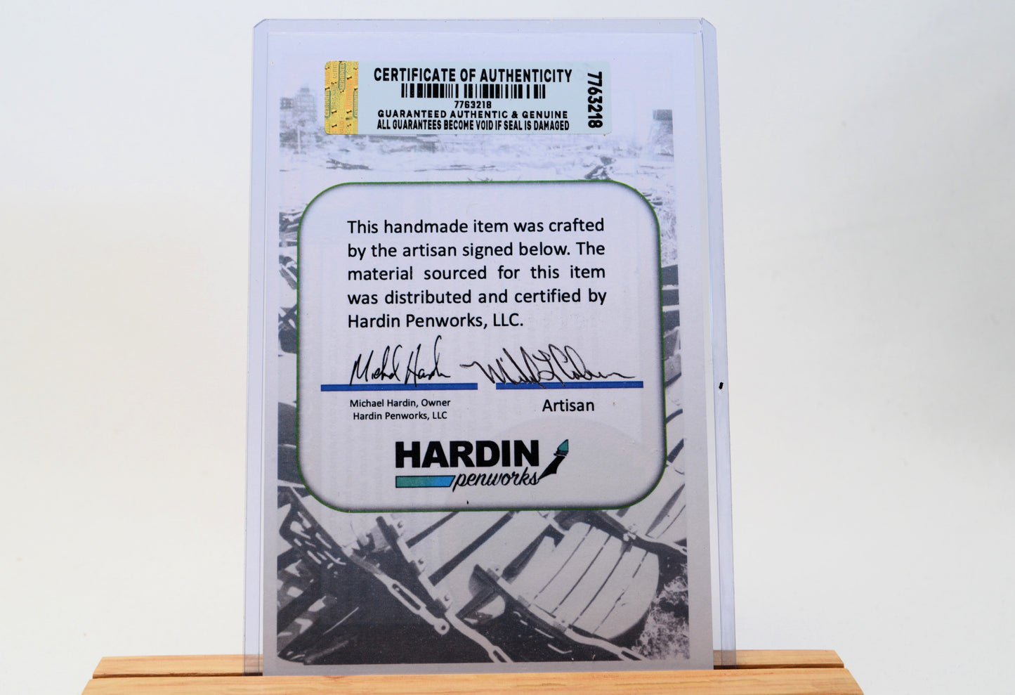 Handcrafted Pen Made With A Hank Aaron Game Used Jersey Swatch & Fulton County Stadium Seat Wood