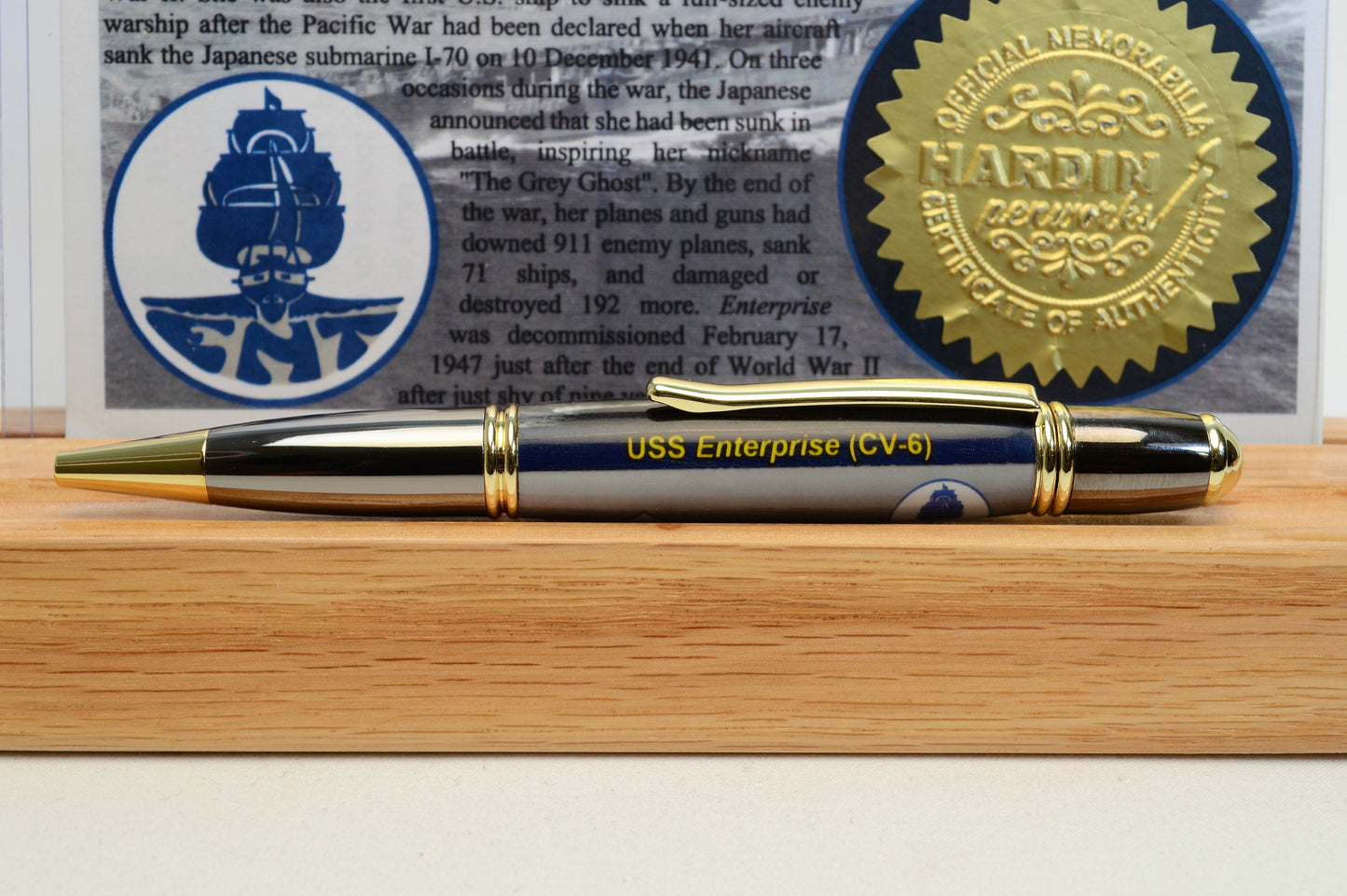 Handcrafted USS Enterprise CV-6 Twist Pen