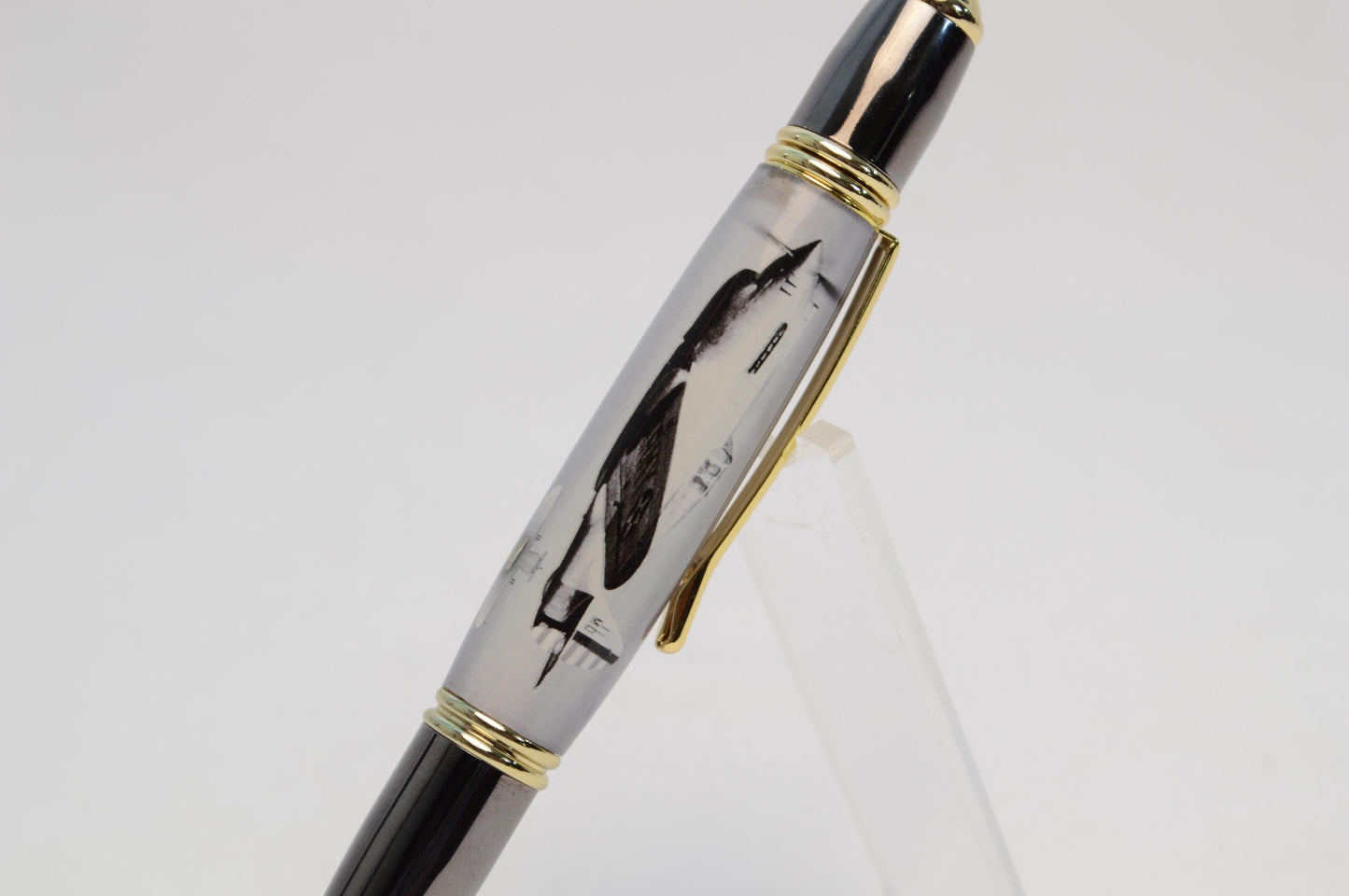 Handcrafted Pen Made With A Small Piece of P40 Warhawk Aluminum Skin Cast in Acrylic