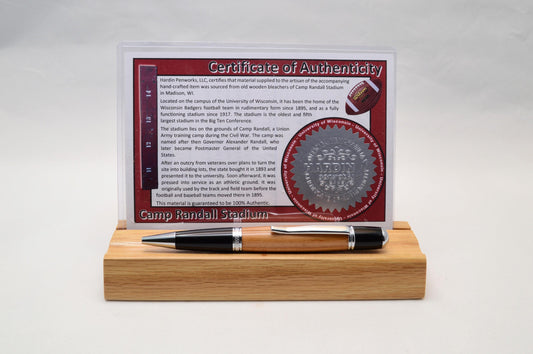 Handcrafted Pen Made From The Wooden Bleachers of Camp Randall Stadium