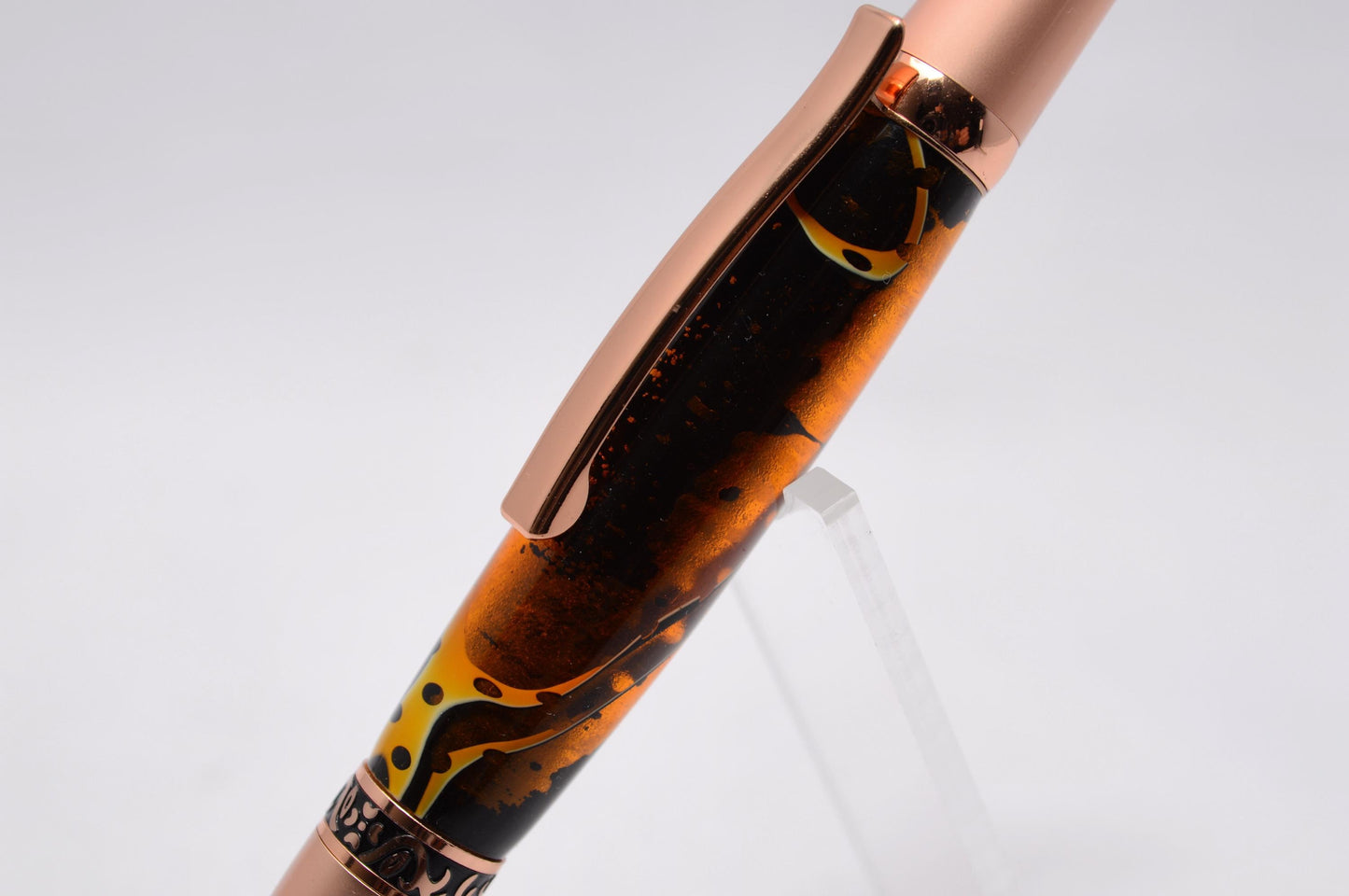 Custom Handcrafted Acrylic Twist Pen in Two Tone Copper
