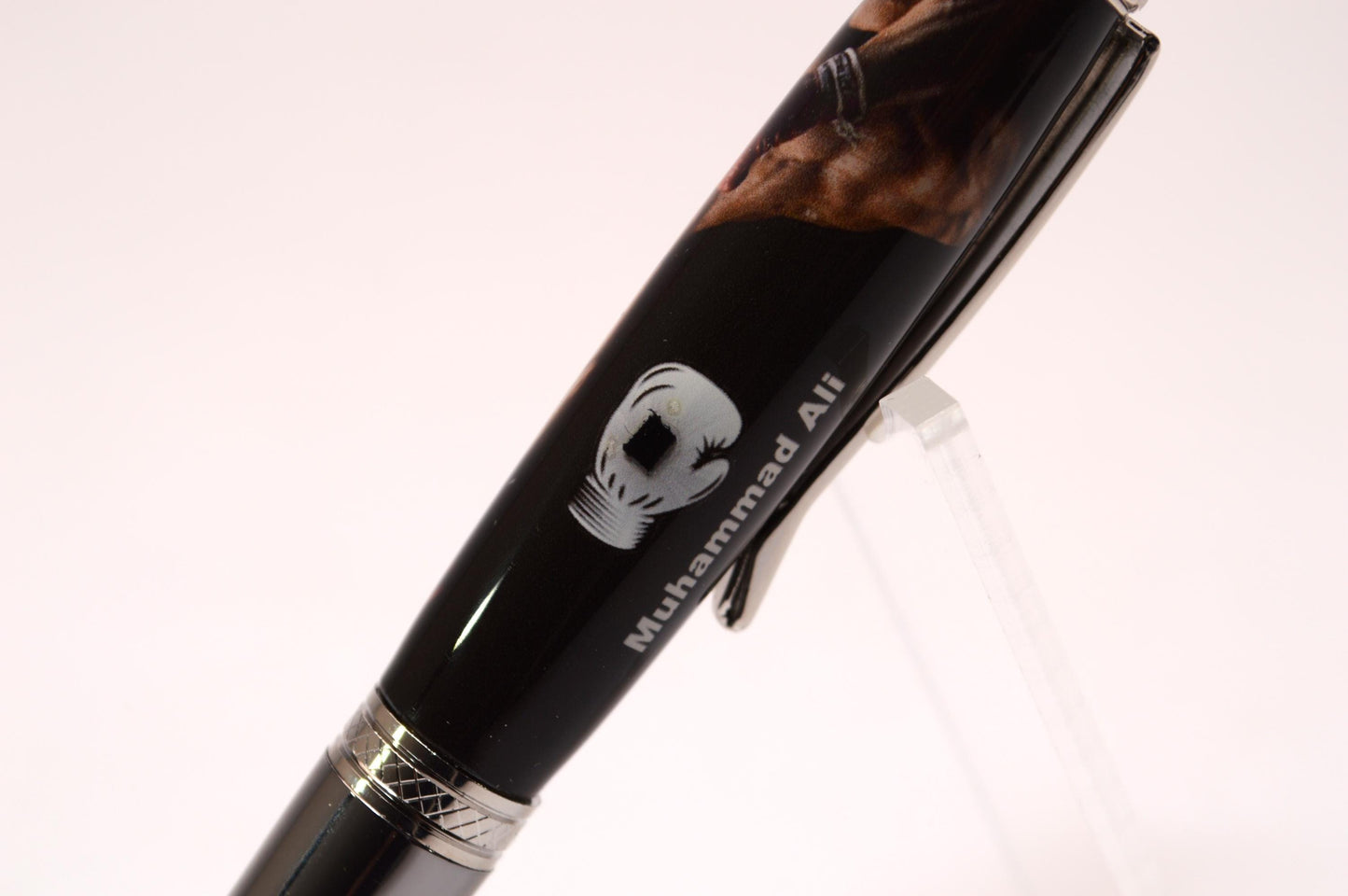 Handcrafted Pen Made with Swatch From A Muhammad Ali Event Worn Boxing Glove