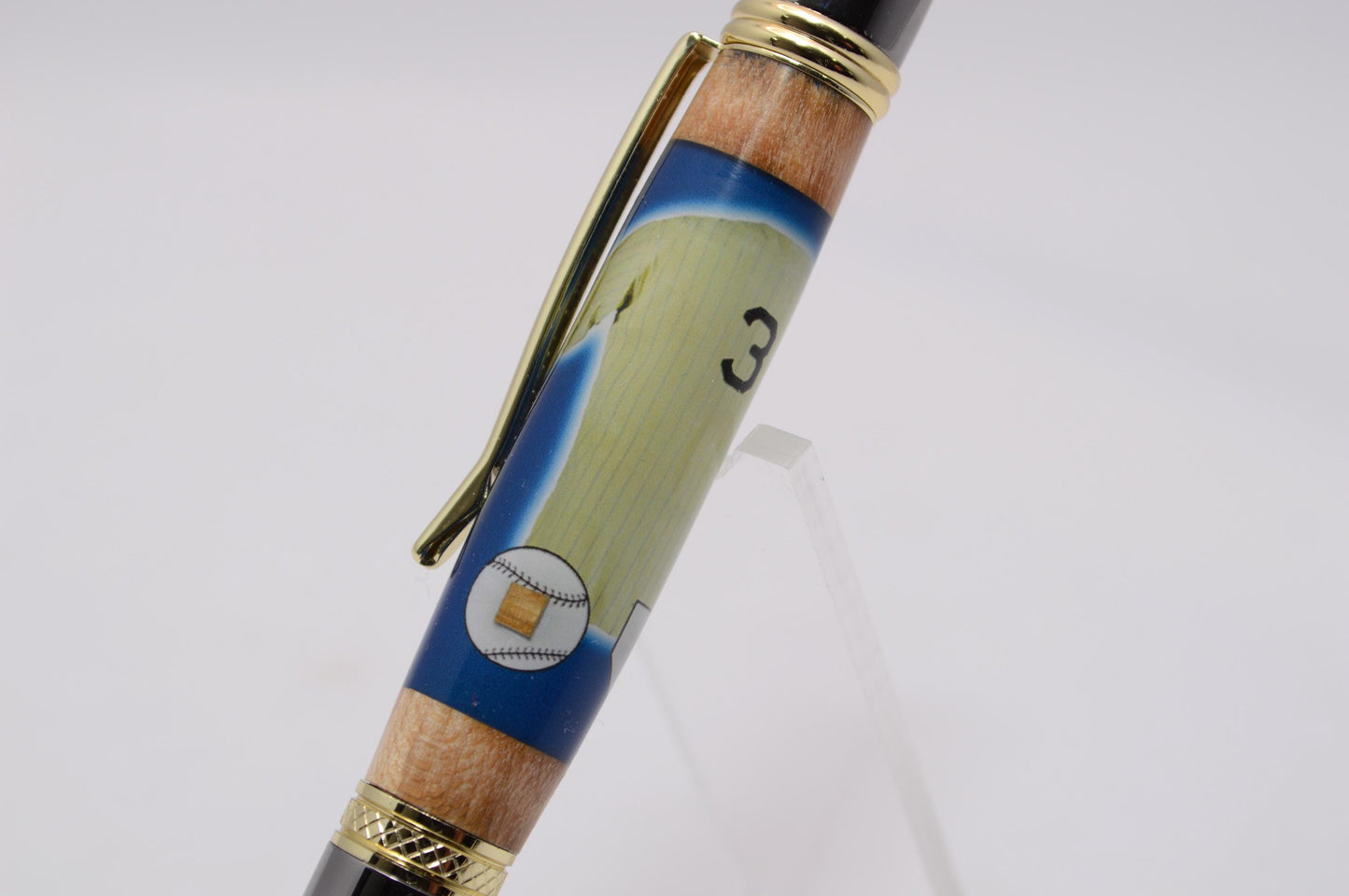 Handcrafted Pen Made From Babe Ruth Game Used Jersey, Bat, and Stadium Seat Wood From Yankees Stadium