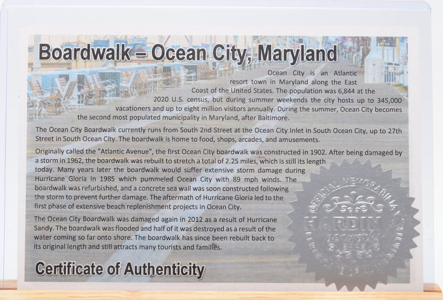 Handcrafted Twist Pen Handcrafted with Wood From the Ocean City, Maryland Boardwalk