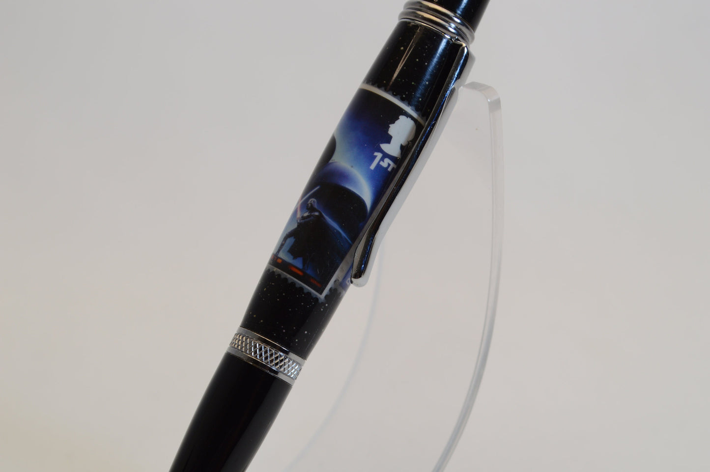 Handcrafted Pen Featuring a Darth Vader Star Wars Royal Mail Stamp Cast In Acrylic