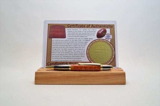 Handcrafted Pen Made From San Francisco Giants and San Francisco 49ers Candlestick Park Plastic Stadium Seat