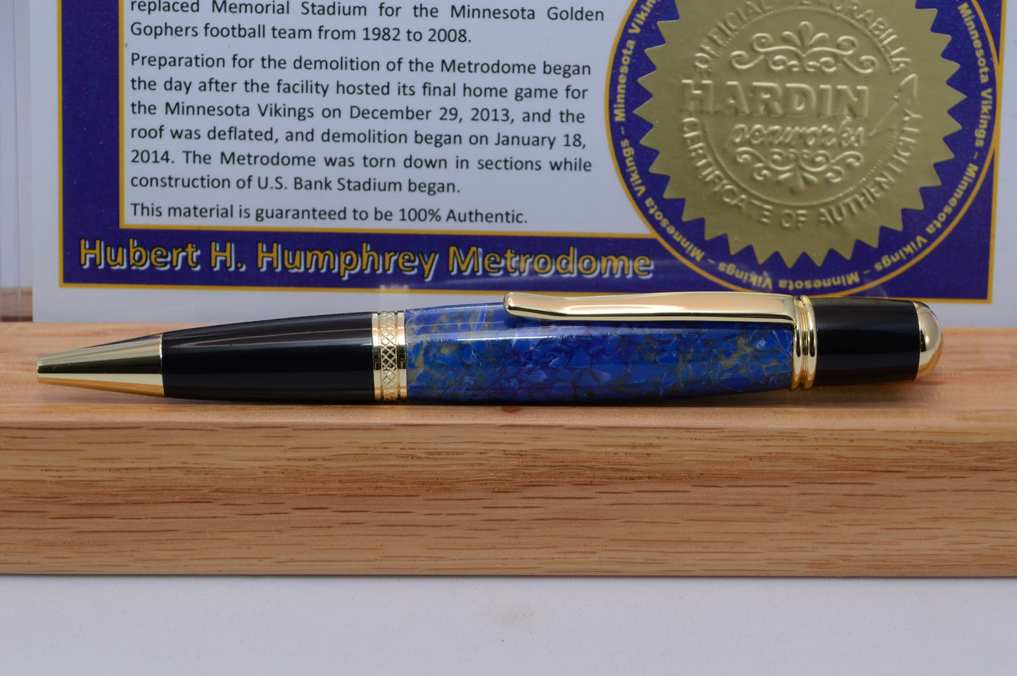 Handcrafted Twist Pen Made From The Plastic Seats of Minnesota Vikings Metrodome Stadium