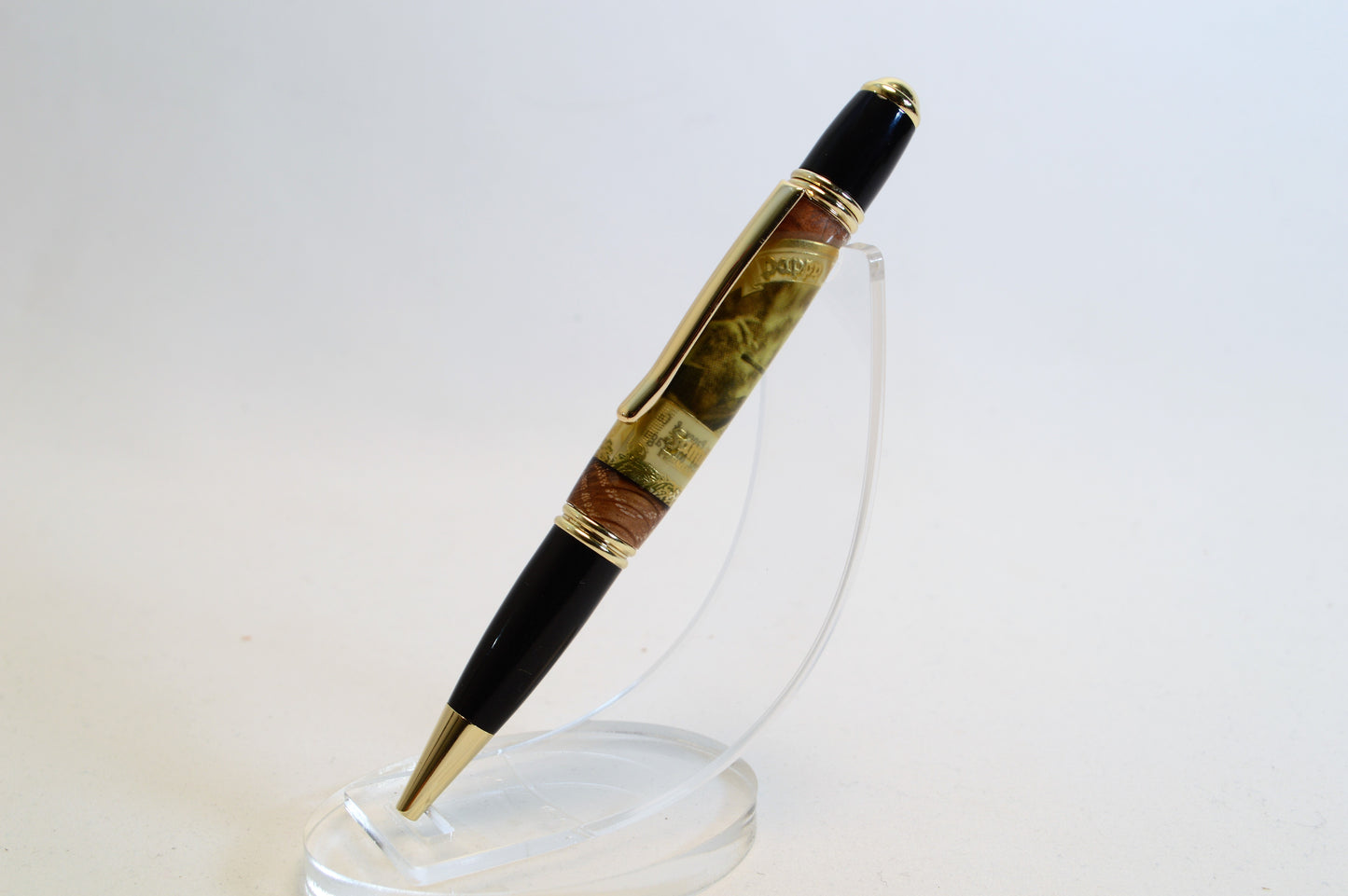 Handcrafted Pappy Van Winkle Barrel Wood and Pappy Van Winkle Cigar Label Twist Pen