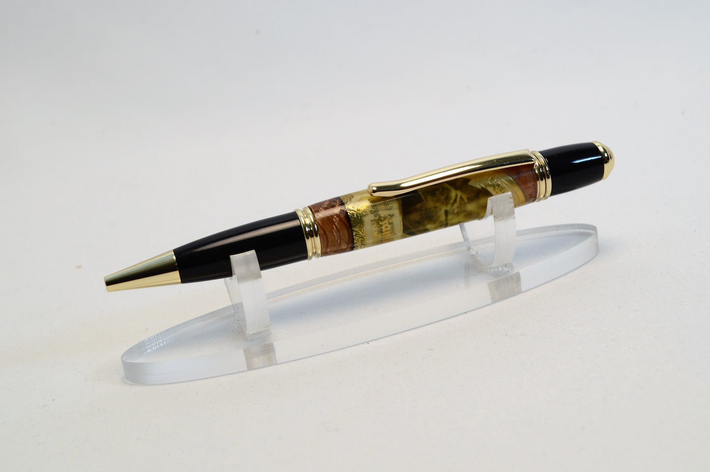 Handcrafted Pappy Van Winkle Barrel Wood and Pappy Van Winkle Cigar Label Twist Pen