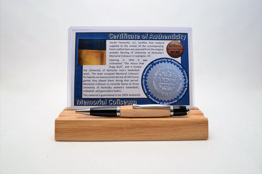 Handcrafted Pen Made From Univ. of Kentucky Memorial Coliseum Wooden Basketball Floor