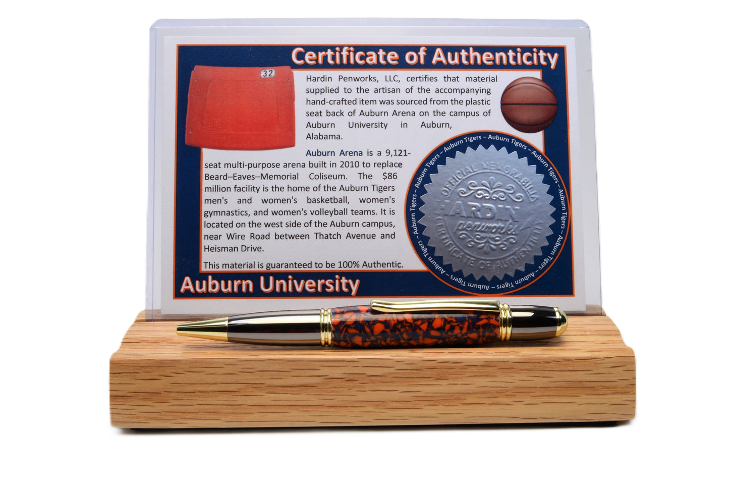 Twist Pen Made From the Plastic Seats of Auburn University's Auburn Arena
