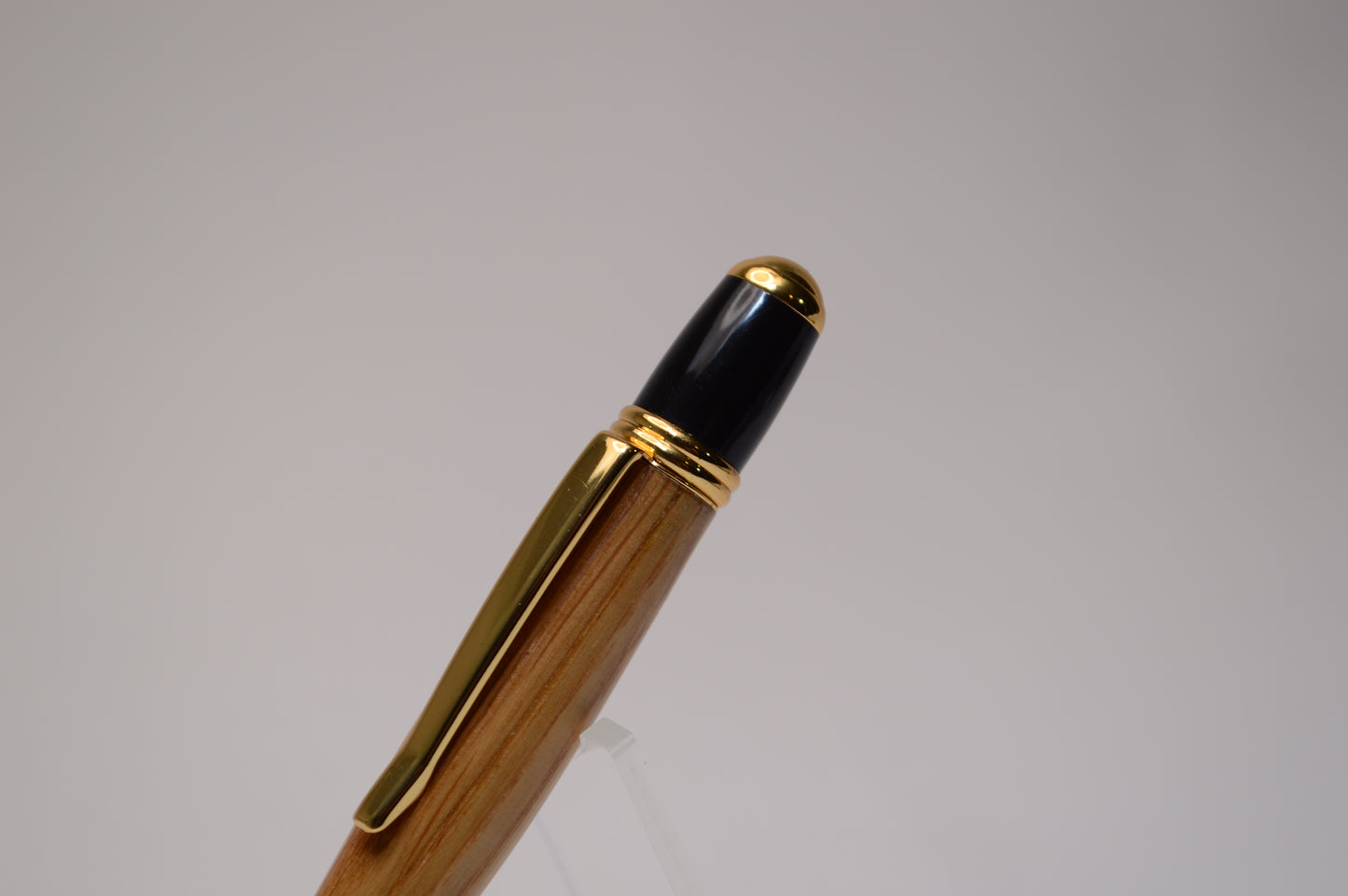 Handcrafted Whiskey Barrel Twist Pen in Gold and Black Finish
