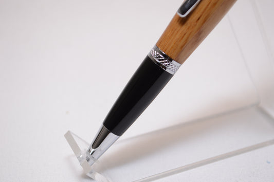 Whiskey Barrel Twist Pen in Chrome and Black Finish