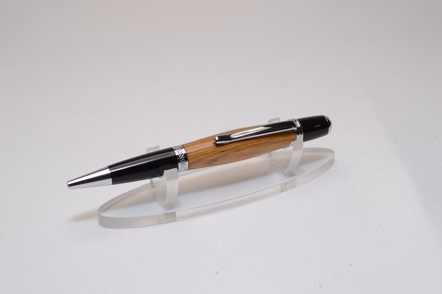 Whiskey Barrel Twist Pen in Chrome and Black Finish