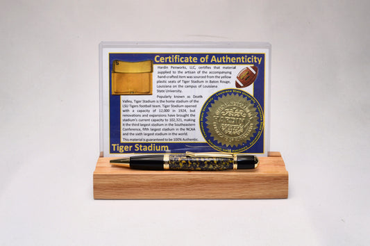 Handcrafted Pen Made From LSU Tiger Stadium Plastic Stadium Seats