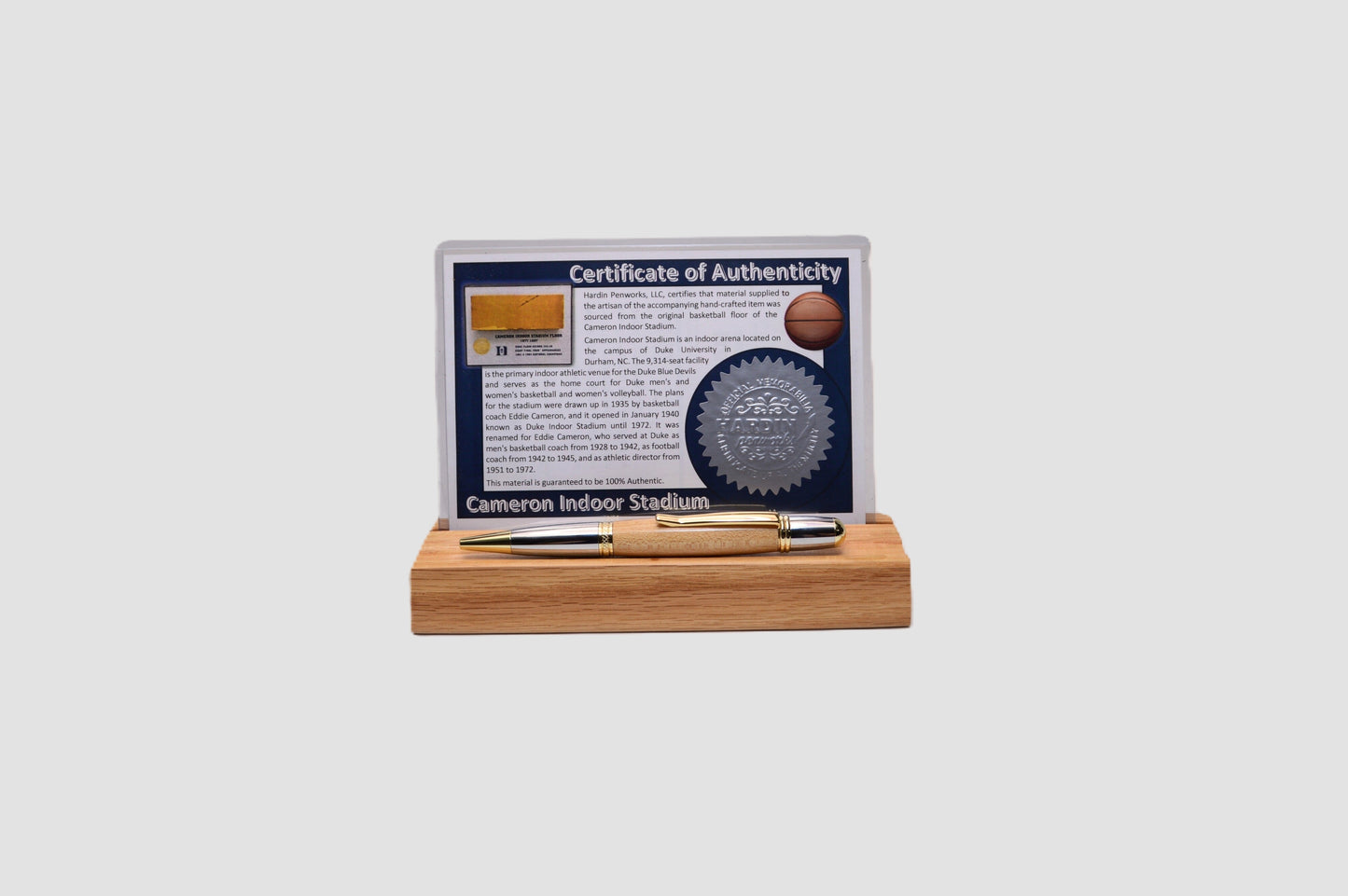 Handcrafted Pen Made From Duke University Cameron Indoor Stadium Basketball Court Wood