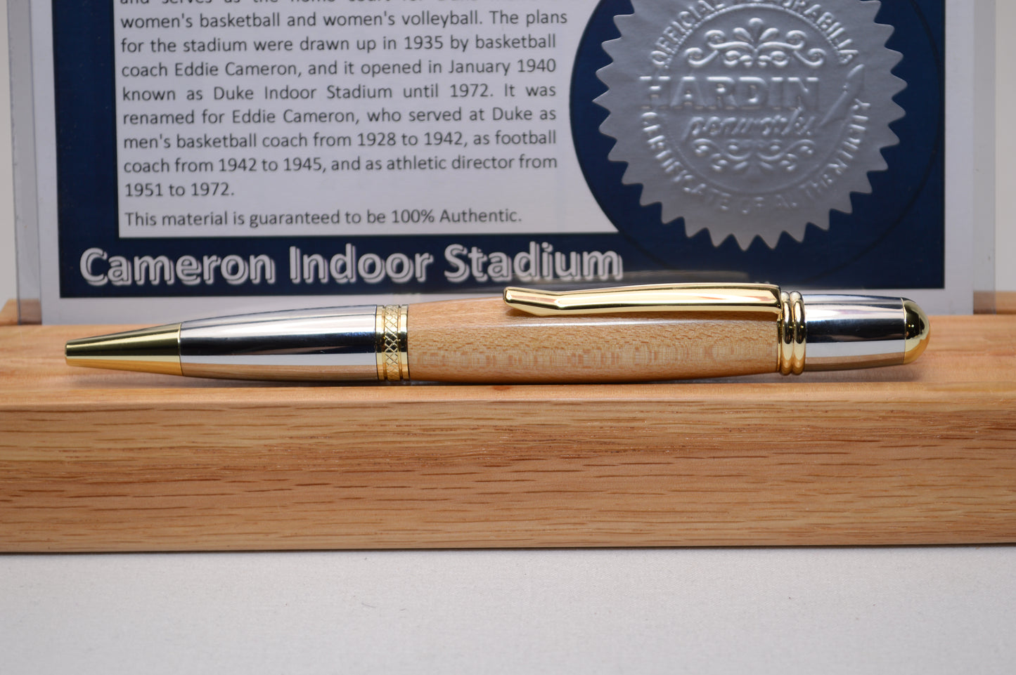 Handcrafted Pen Made From Duke University Cameron Indoor Stadium Basketball Court Wood
