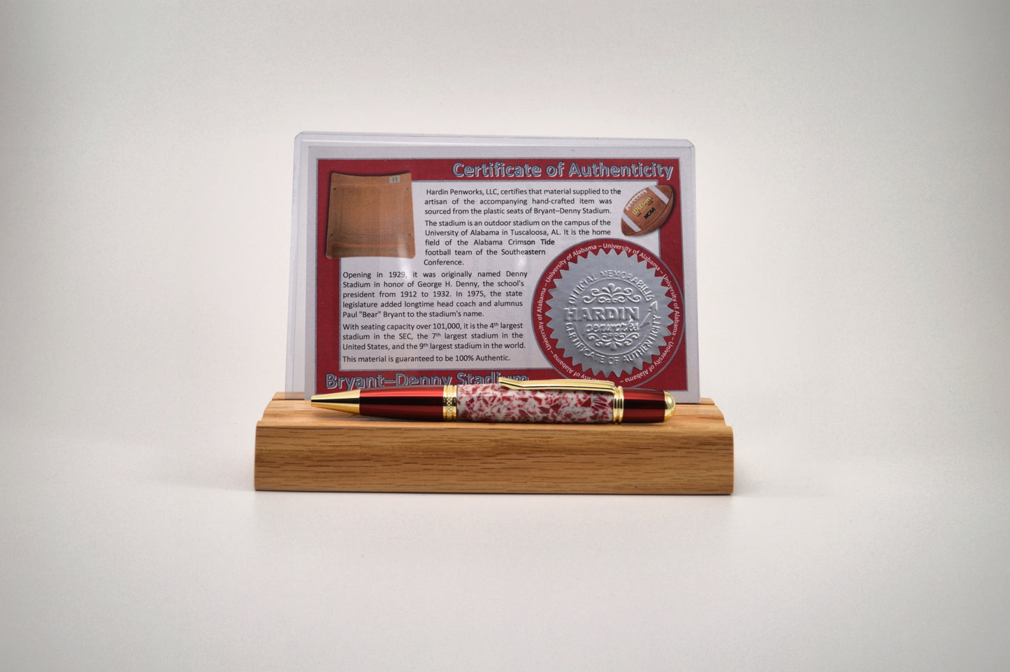 Handcrafted Pen Made From University of Alabama Bryant-Denny Stadium Seat