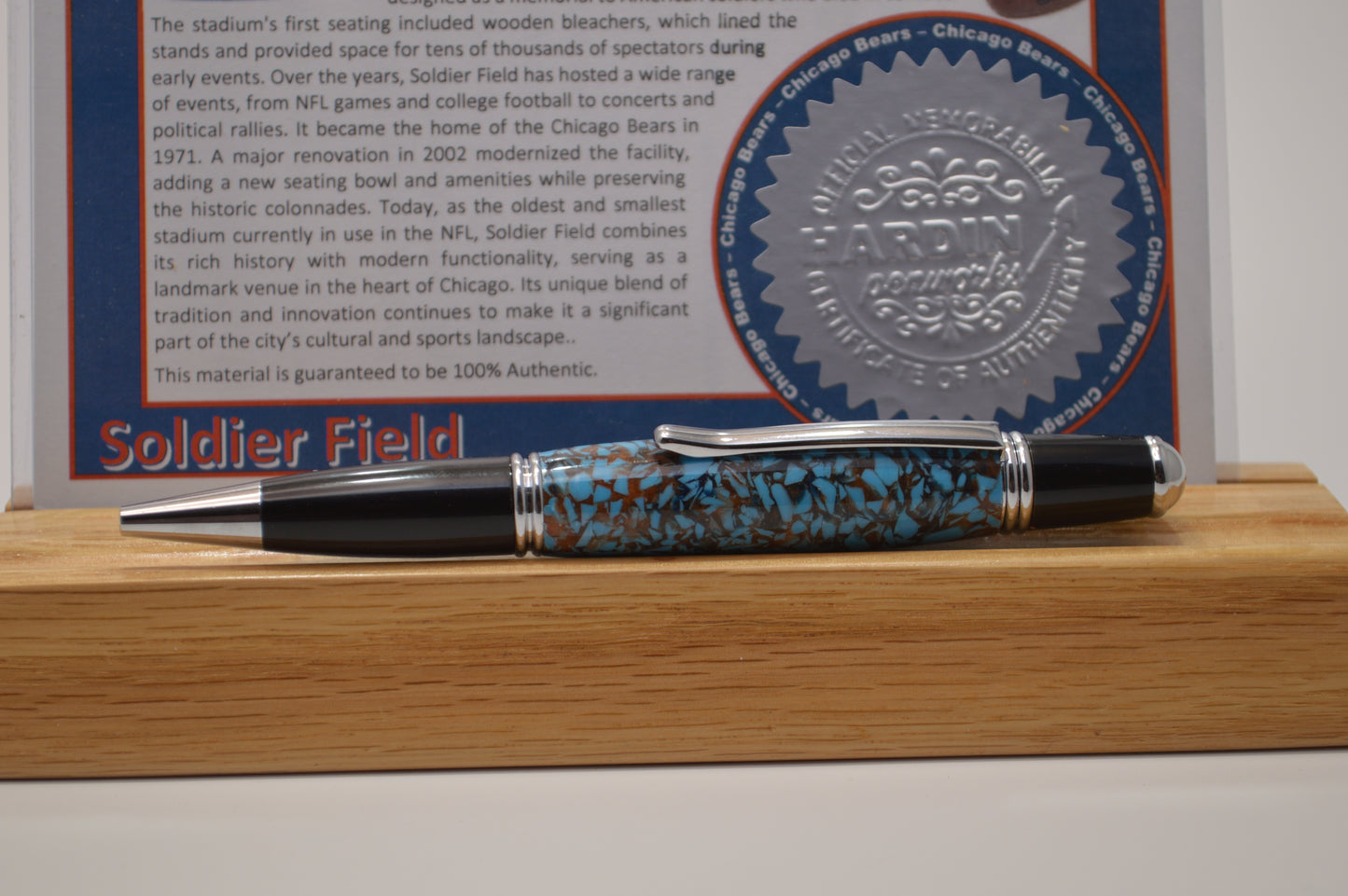 Handcrafted Twist Pen Made from Chicago Bears Soldier Field Plastic Stadium Seats