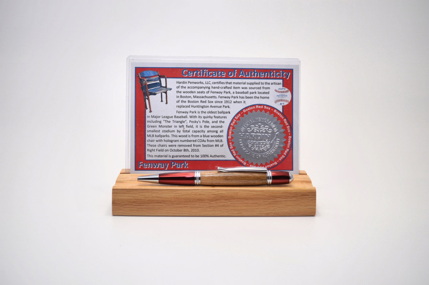 Handcrafted Pen Made From A Boston Red Sox Fenway Park Wooden Seat