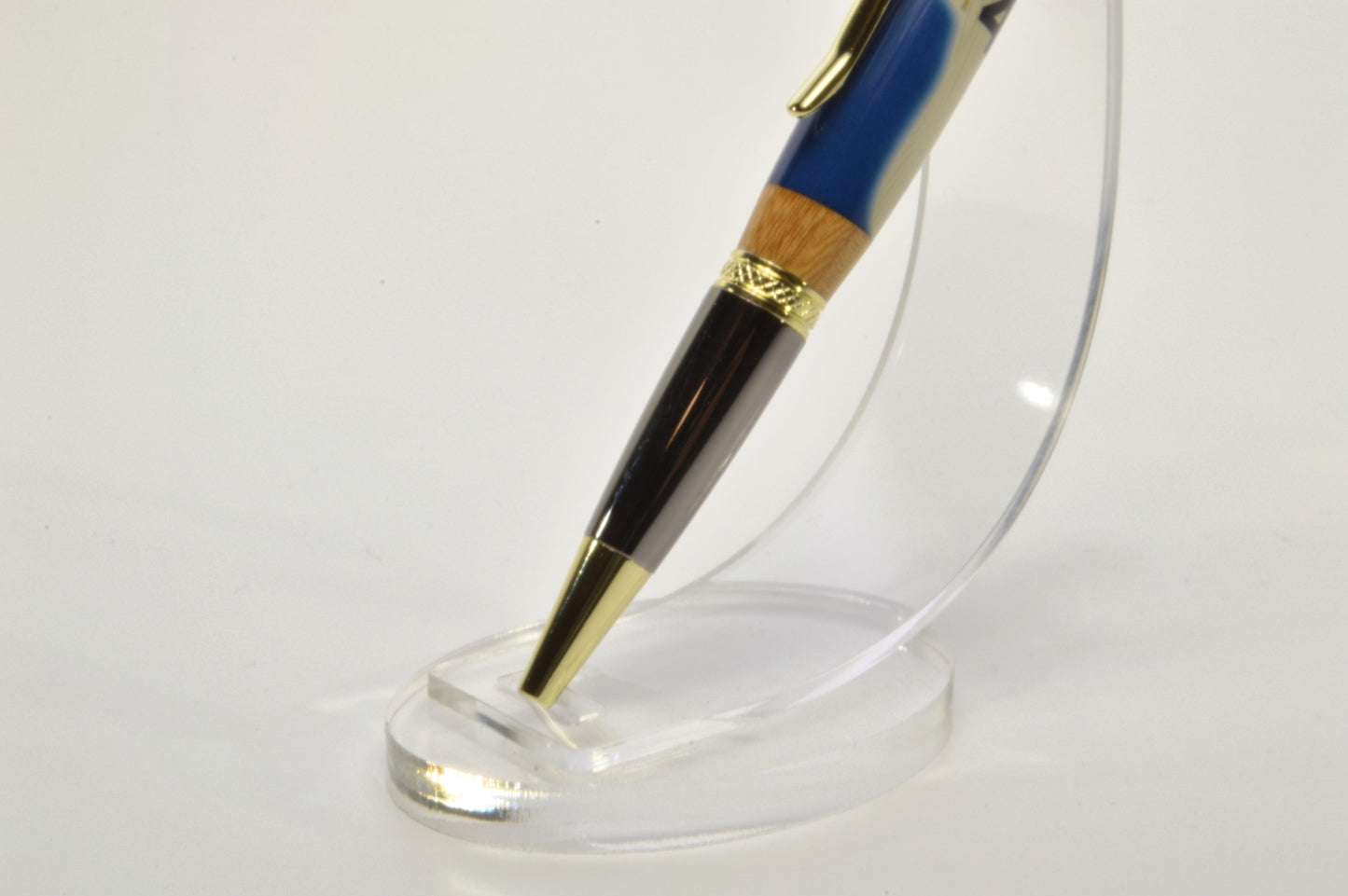 Handcrafted Pen Made With A Hank Aaron Game Used Jersey Swatch & Fulton County Stadium Seat Wood