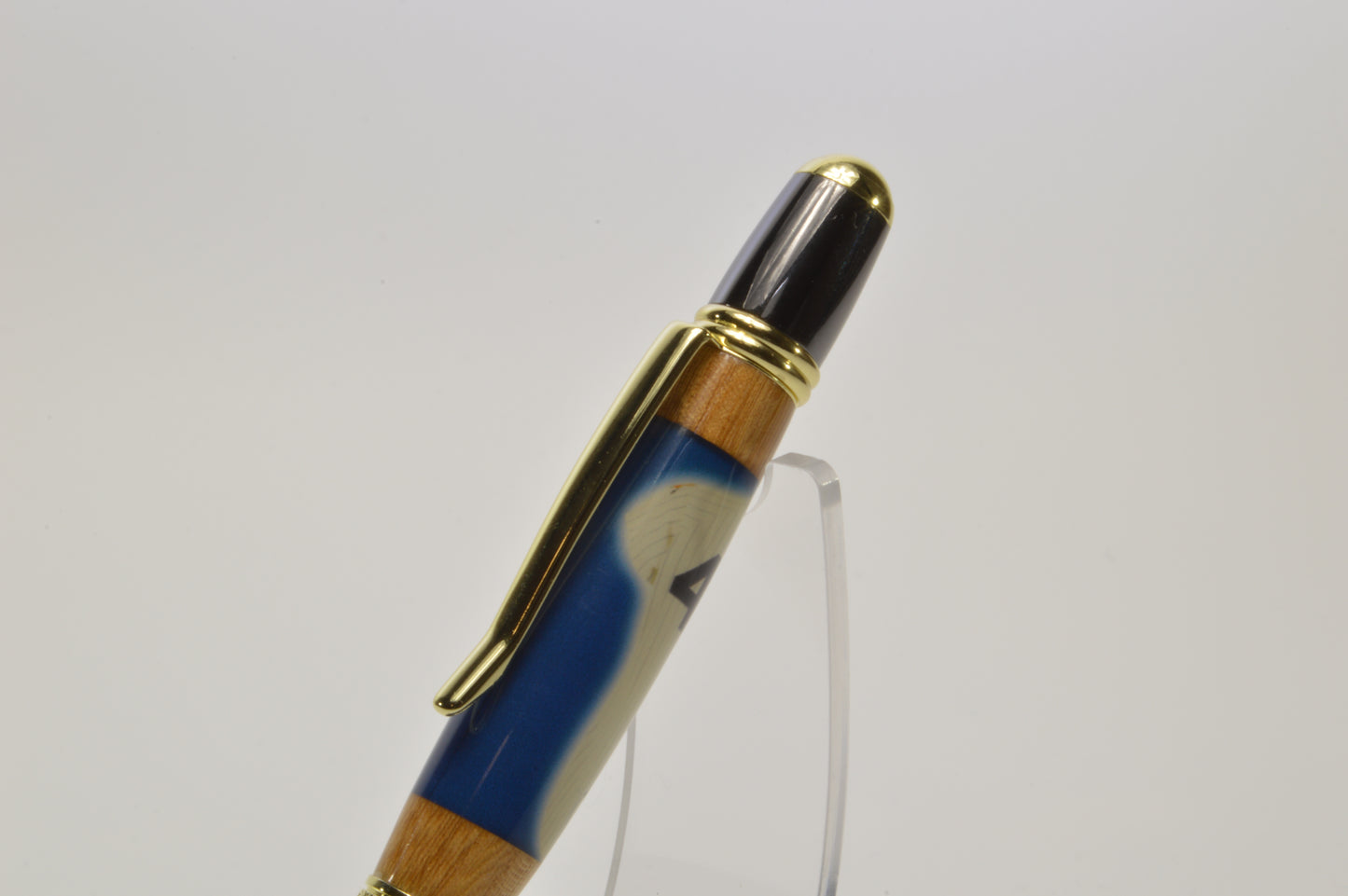 Handcrafted Pen Made With A Hank Aaron Game Used Jersey Swatch & Fulton County Stadium Seat Wood