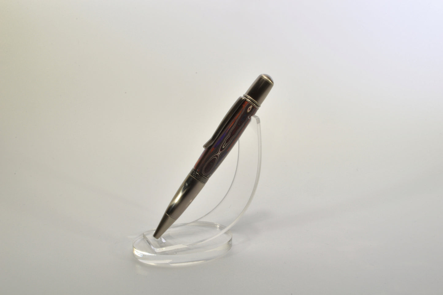 Handcrafted Twist Pen Made With Fordite From The Corvette Factory in Antique Gunmetal Finish