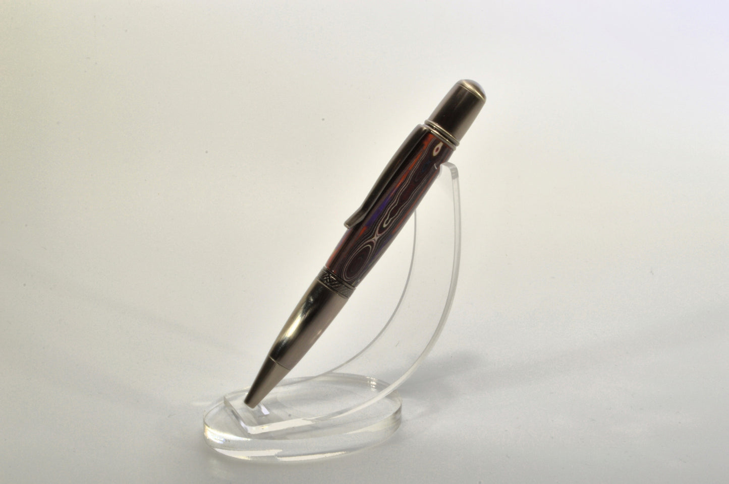 Handcrafted Twist Pen Made With Fordite From The Corvette Factory in Antique Gunmetal Finish