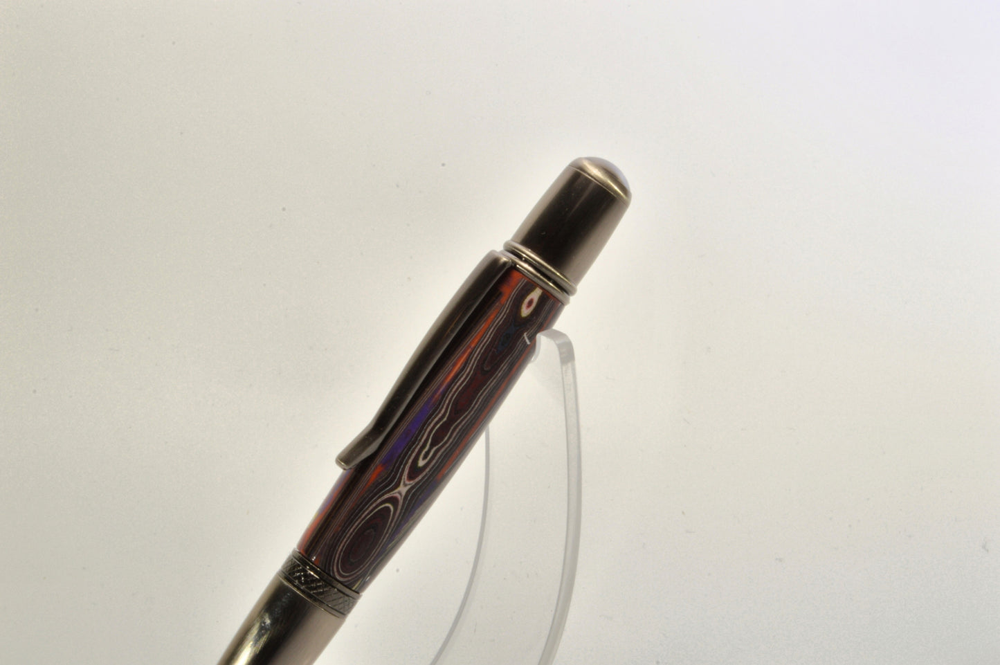 Handcrafted Twist Pen Made With Fordite From The Corvette Factory in Antique Gunmetal Finish